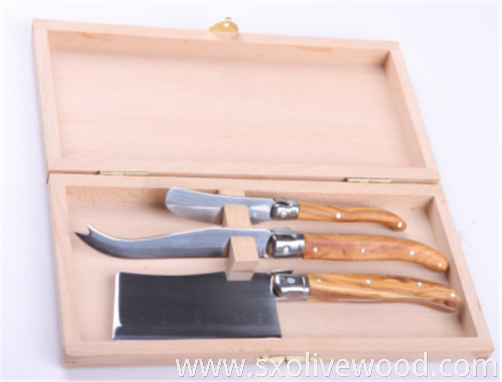 Olive Wood Cheese Knives